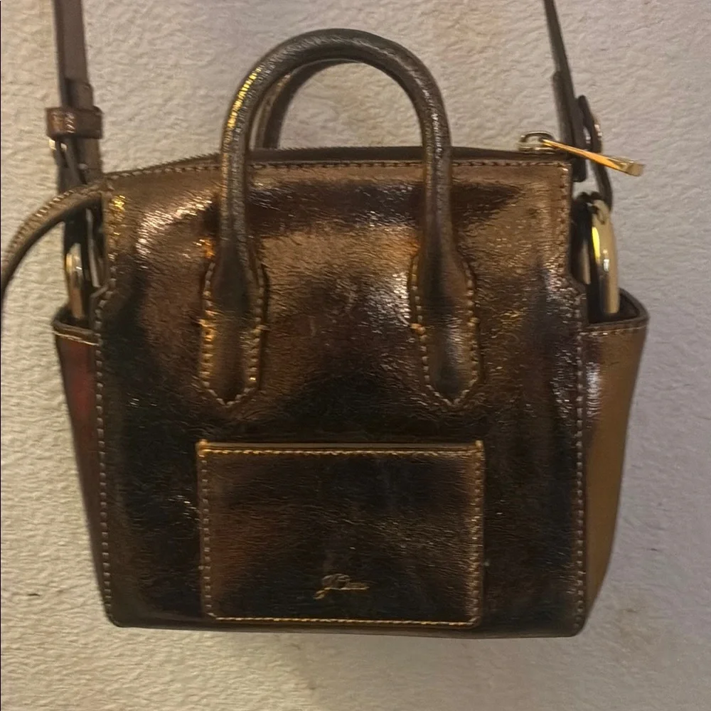 J. Crew Mini Harper Metallic Bronze Handbag - Picture 2 of 4
